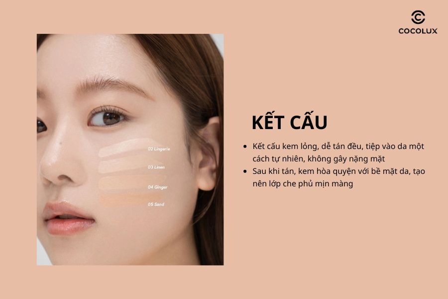 Kết cấu của kem che khuyết điểm Clio Airy-Fit Concealer