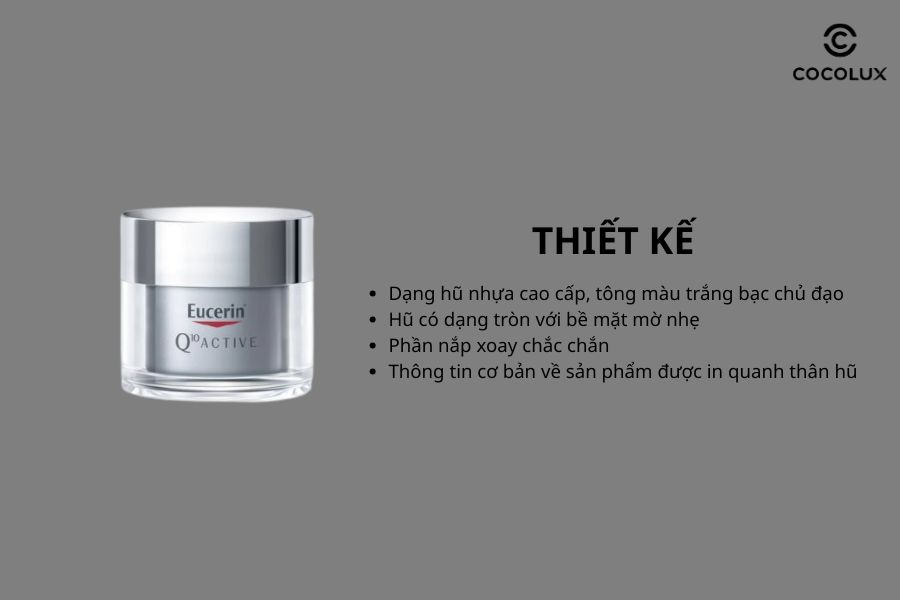Thiết kế của Kem Dưỡng Eucerin Q10 Active Night Care Ban Đêm 50ml