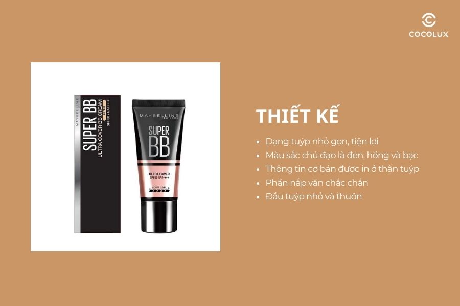 Thiết kế của kem nền Maybelline BB Super Cover