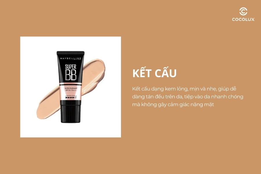 Kết cấu của kem nền Maybelline BB Super Cover