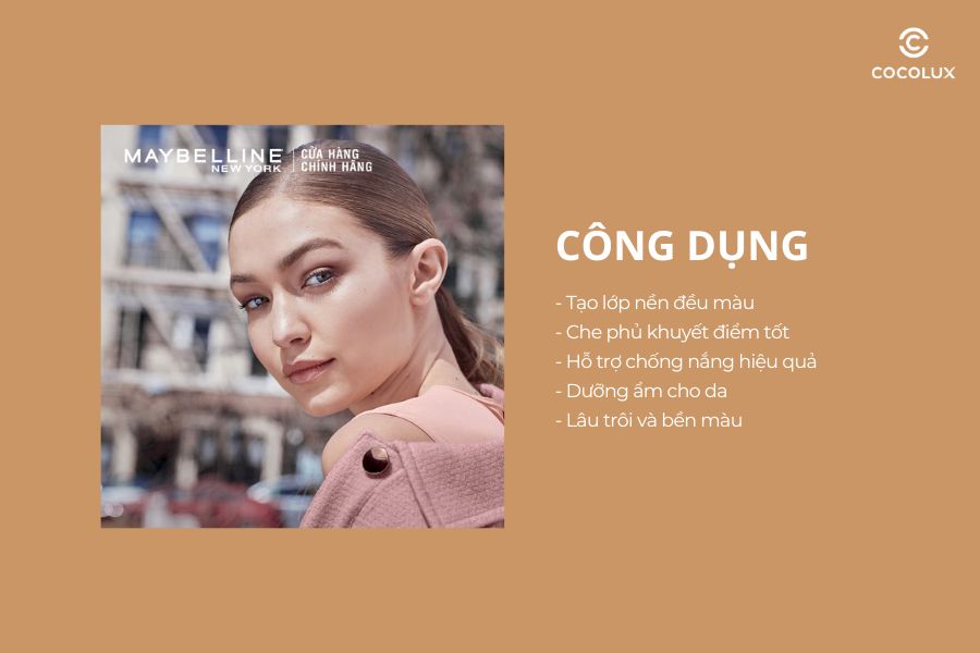 C&ocirc;ng dụng của kem nền Maybelline BB Super Cover