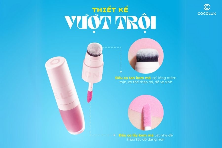 Thiết kế m&aacute; kem Lemonade Perfect Couple Blush 2 đầu mịn l&igrave;