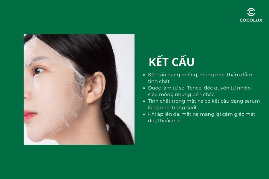 Kết cấu của mặt nạ Caryophy Portulaca Mask Sheet giảm mụn, mờ th&acirc;m v&agrave; dưỡng da ẩm mịn 22g