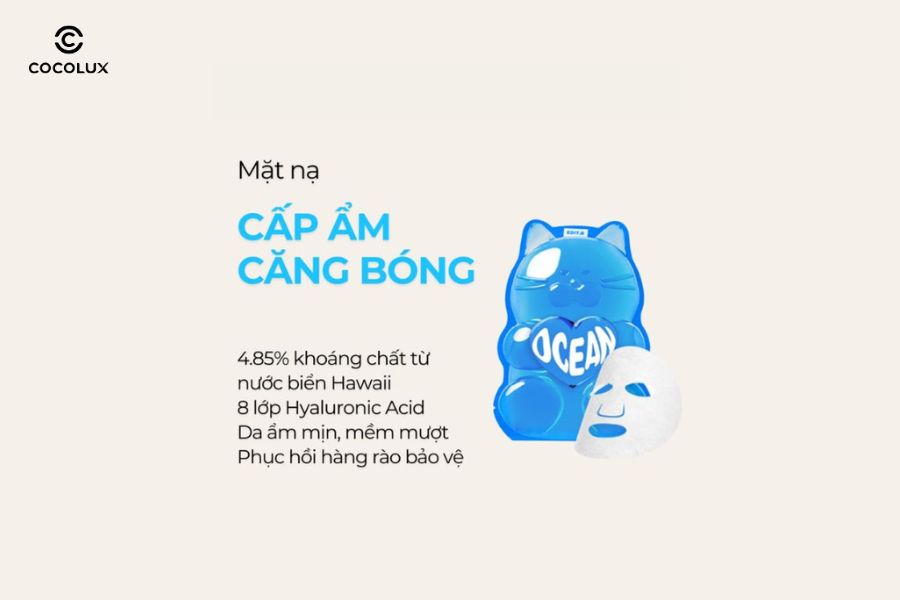 Th&agrave;nh phần ch&iacute;nh của&nbsp;Mặt Nạ EDIT.B Waterfull Gummy Cica L&agrave;m Dịu Da 25ml