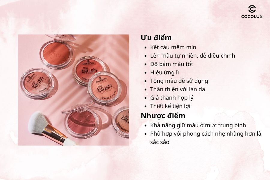 Ưu điểm, nhược điểm của phấn má Essence The Blush