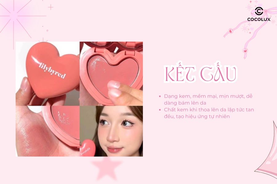 Kết cấu của phấn má Lilybyred Luv Beam Cheek Balm dạng kem