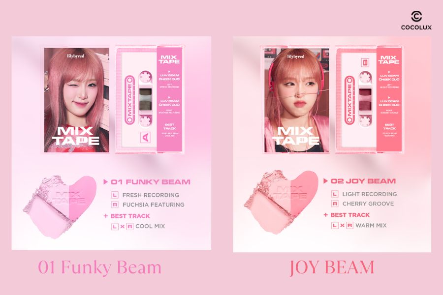 Phân loại phấn má Lilybyred Luv Beam Cheek Duo Mix Tape