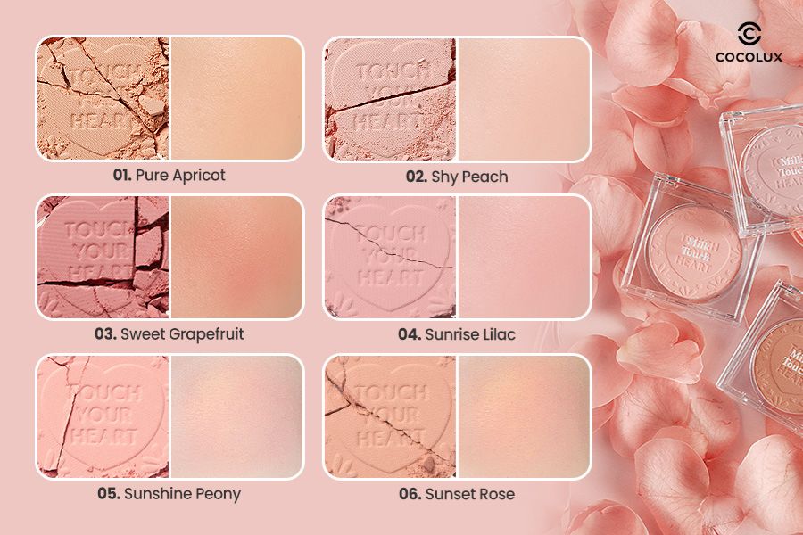 Bảng m&agrave;u phấn m&aacute; Milk Touch Touch My Cheek