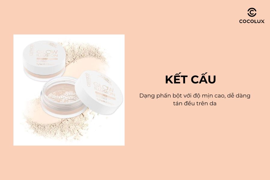 Kết cấu của phấn phủ bắt sáng dạng bột Catrice Glow