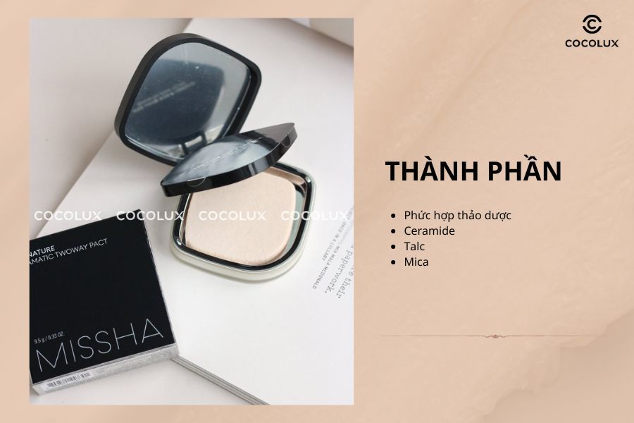 Thành phần của phấn phủ Missha Signature Dramatic Two Way Pact