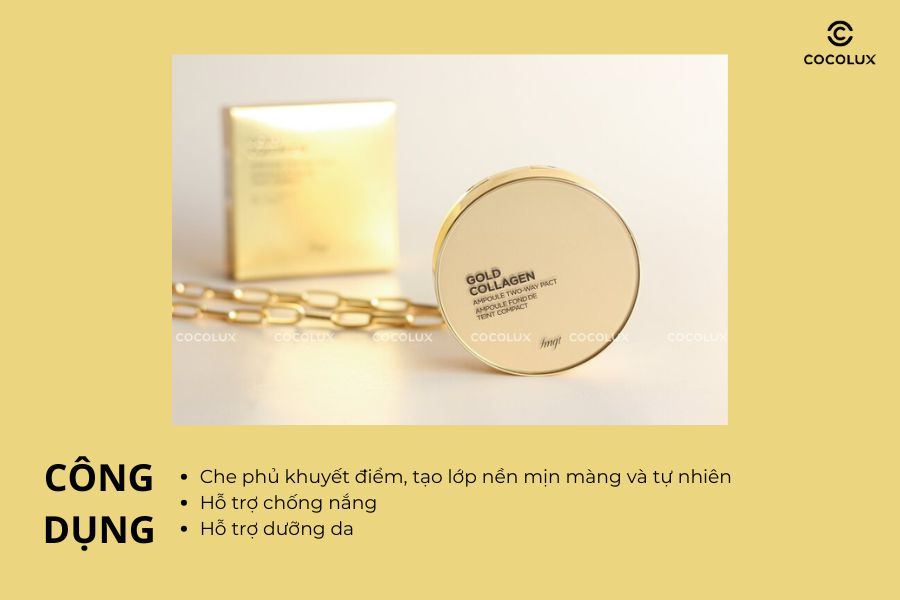 Công dụng của phấn phủ The Face Shop Gold Collagen 9.5g