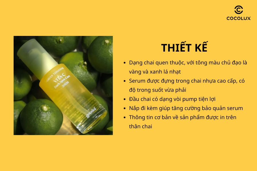 Thiết kế của Serum Goodal Green Tangerine Vita C Dark Spot