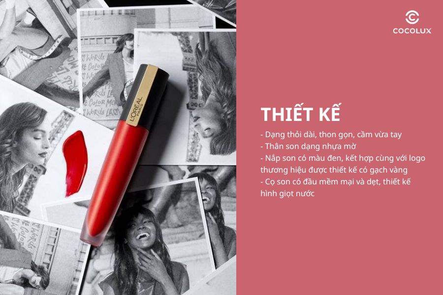 Thiết kế của Son Kem Lì L'Oréal Paris Rouge Signature