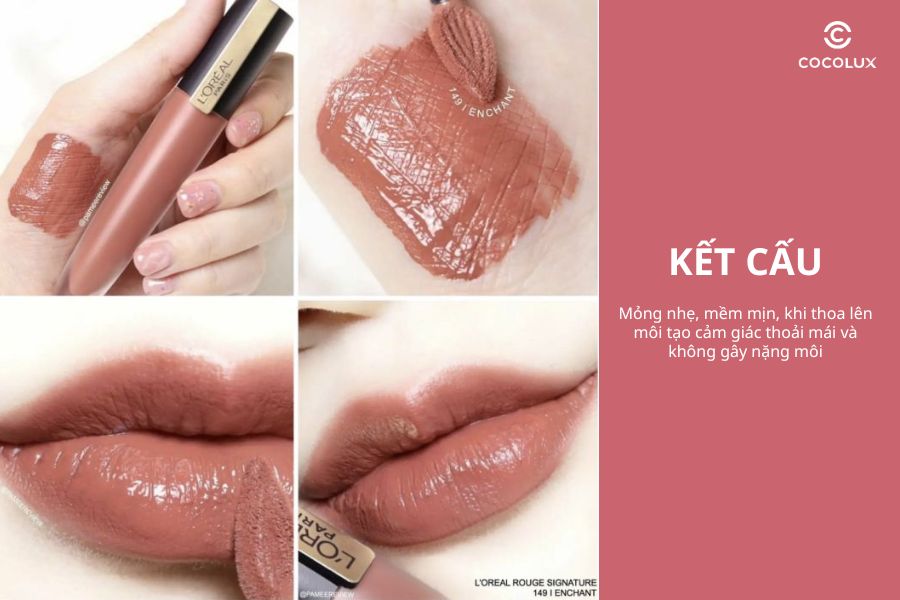 Kết cấu của Son Kem Lì L'Oréal Paris Rouge Signature