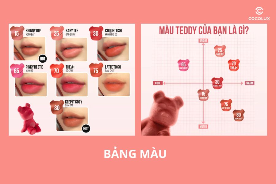 7 màu son của Son Kem Maybelline Superstay Teddy Tint