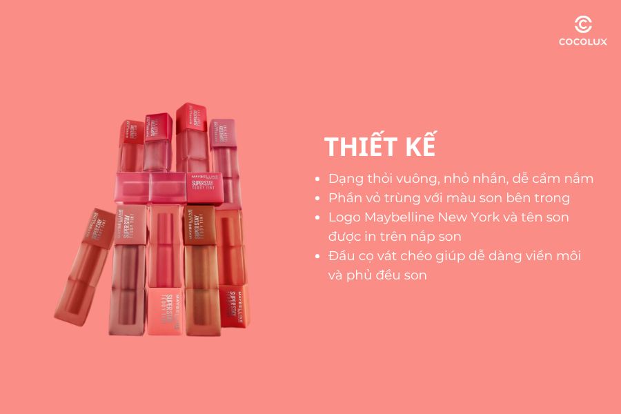 Thiết kế của Son Kem Maybelline Superstay Teddy Tint