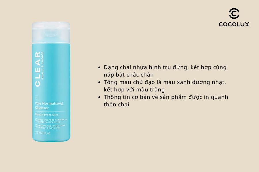 Thiết kế của Sữa Rửa Mặt&nbsp;Paula's Choice Clear Pore Normalizing Cleanser