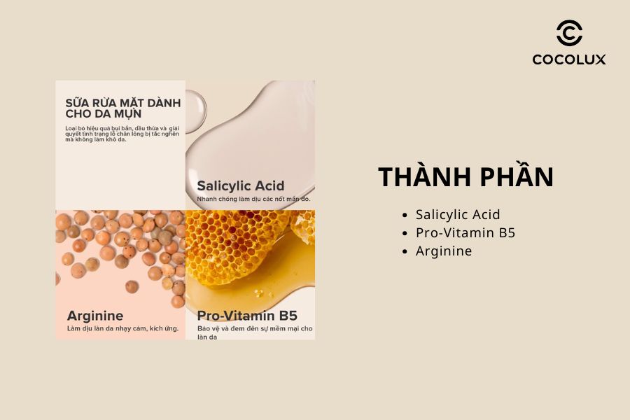 Th&agrave;nh phần của Sữa Rửa Mặt&nbsp;Paula's Choice Clear Pore Normalizing Cleanser