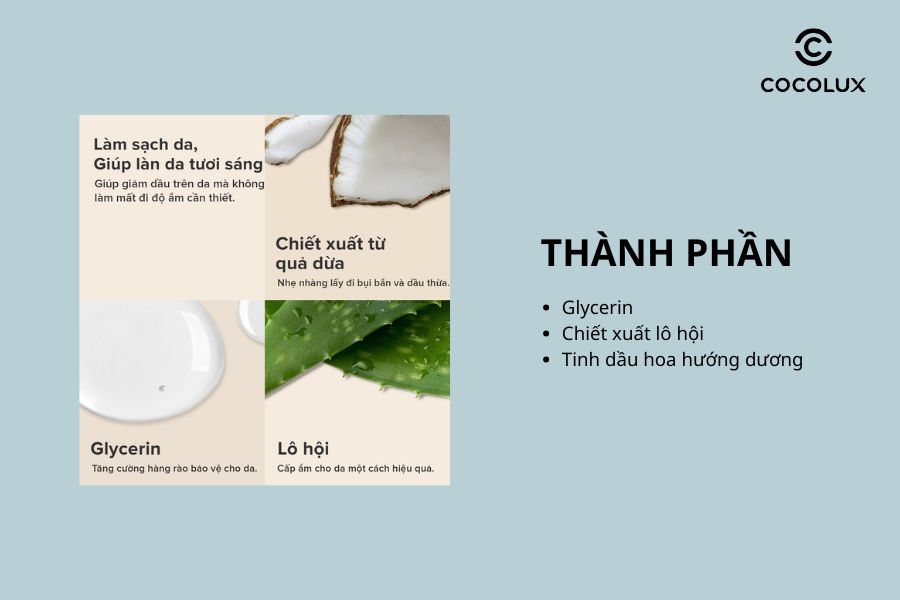 Th&agrave;nh phần của&nbsp;Sữa Rửa Mặt Paula's Choice Skin Balancing Oil-Reducing Cleanser C&acirc;n Bằng Độ Ẩm & Giảm Dầu 237ml