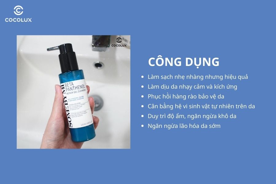 Công dụng của sữa rửa mặt Some By Mi B5 Panthenol Repair Gel Cleanser