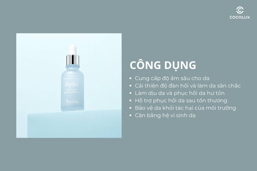 Công dụng của tinh chất dưỡng da 9wishes Hydra Ampule II 30ml