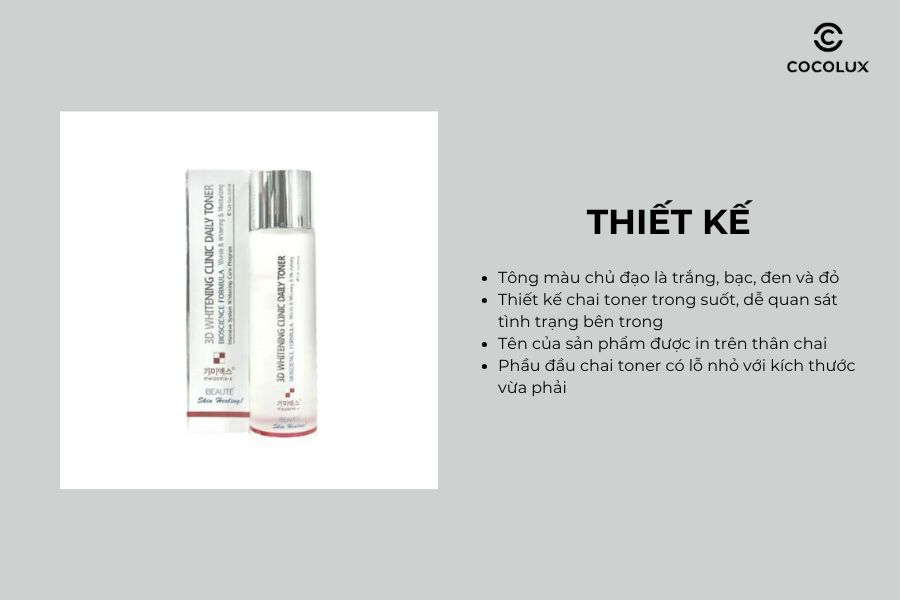 Thiết kế của Toner Dưỡng Trắng Da Trị Nám 3D Melasma-X