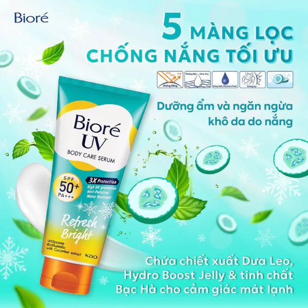 Serum Chống Nắng Bioré Refresh Bright Dưỡng Thể Sáng Mịn Mát Lạnh 230ml