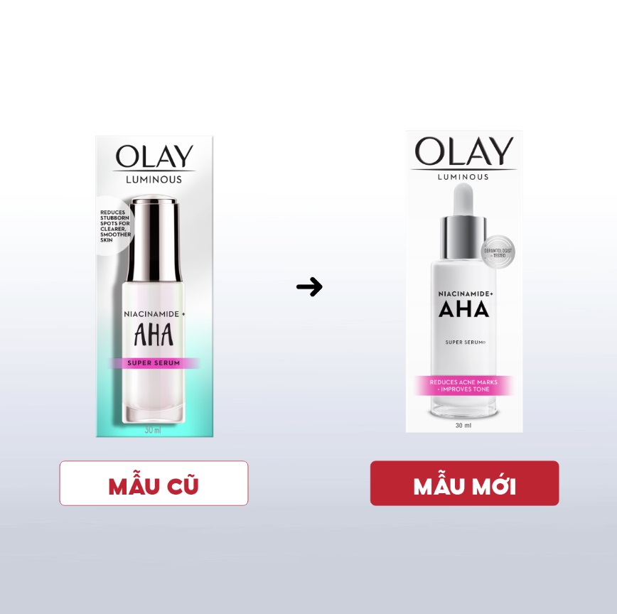 Serum Olay Luminous Niacinamide AHA Dưỡng Sáng Da Mờ Thâm Mụn 30ml