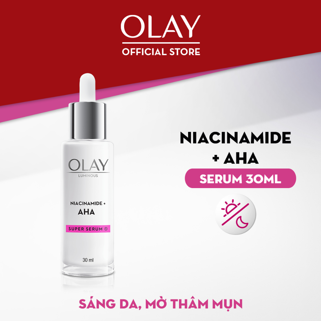 Serum Olay Luminous Niacinamide AHA Dưỡng Sáng Da Mờ Thâm Mụn 30ml