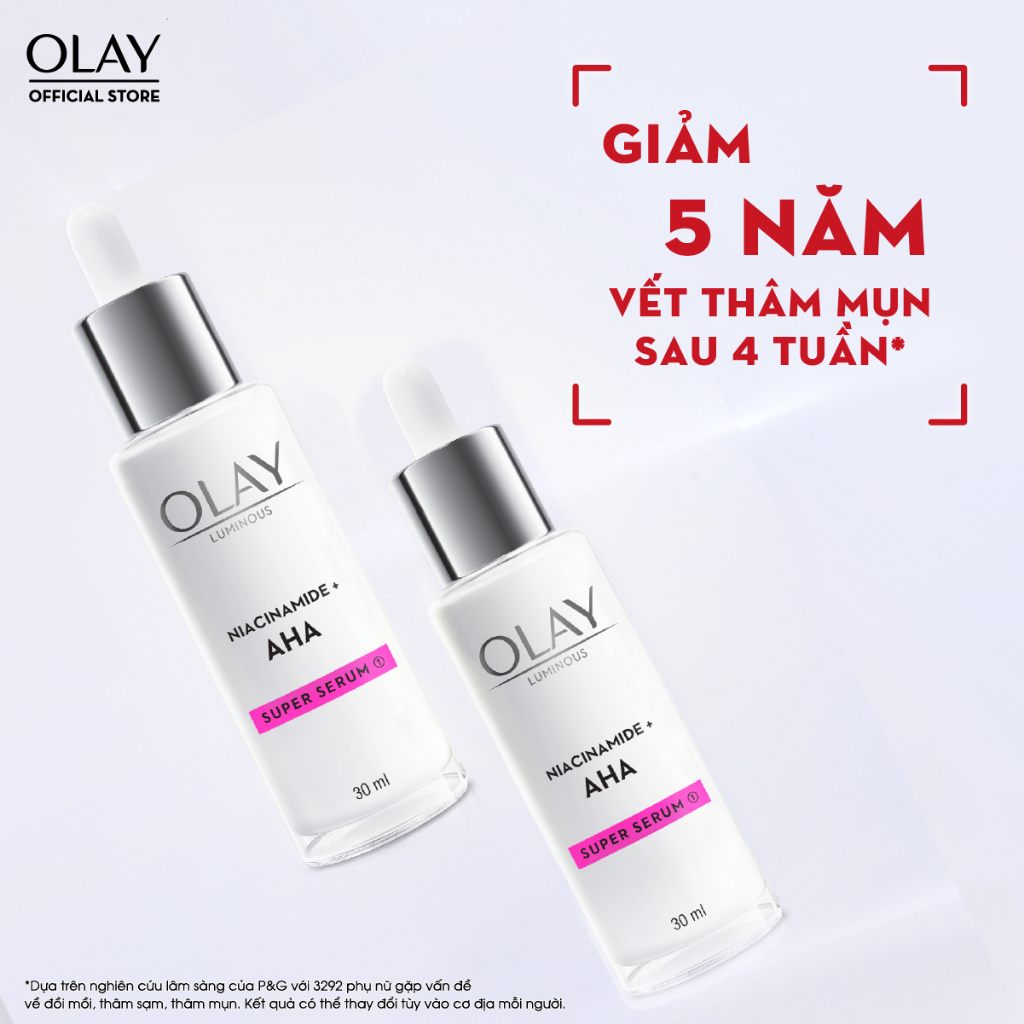 Serum Olay Luminous Niacinamide AHA Dưỡng Sáng Da Mờ Thâm Mụn 30ml