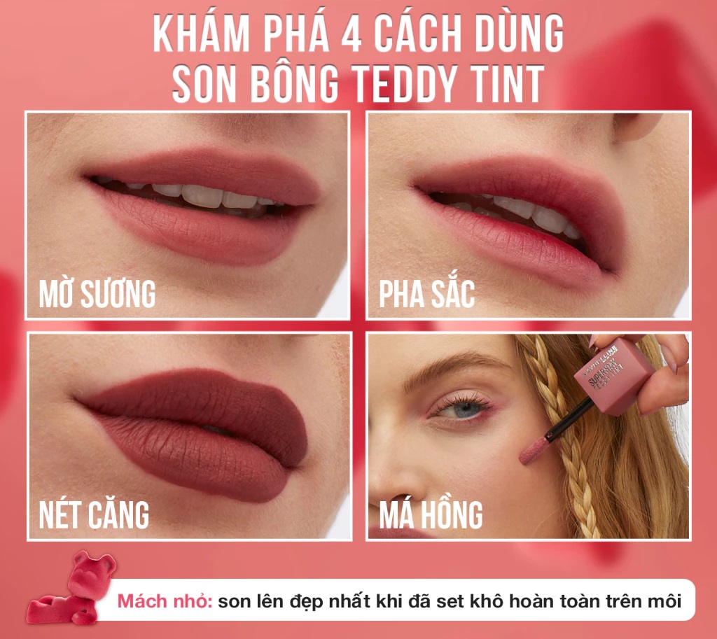 Son Kem Maybelline Superstay Teddy Tint 15 Skinnydip