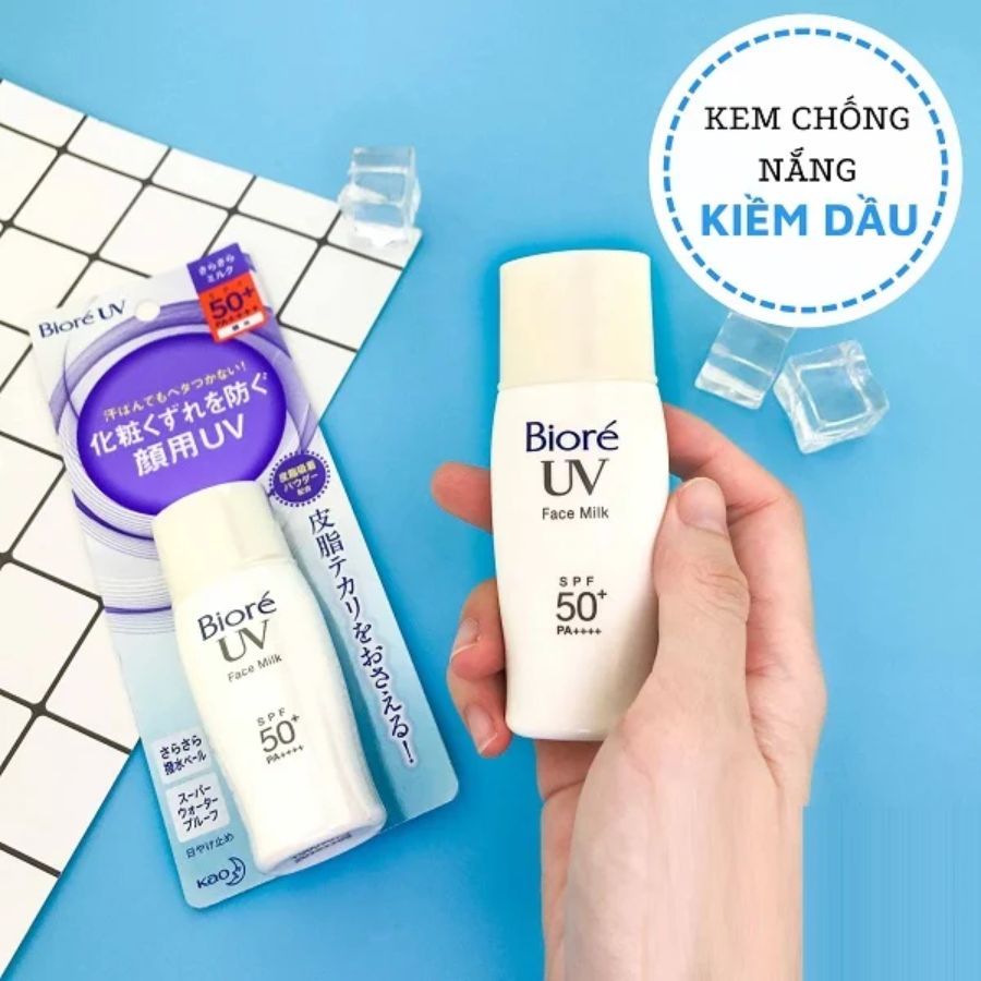 Sữa Chống Nắng Biore Trắng Mịn Kiềm Dầu 30ml