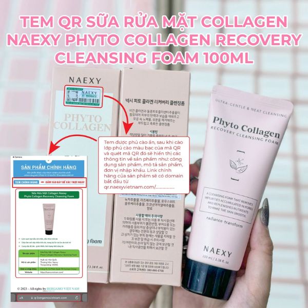 Sữa Rửa Mặt Naexy Phyto Collagen Recovery Cleansing Foam 100ml