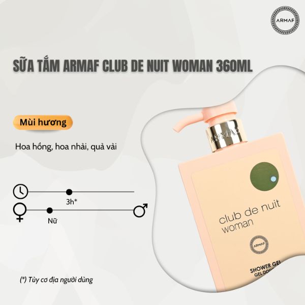 Sữa Tắm Armaf Club De Nuit Woman 360ml