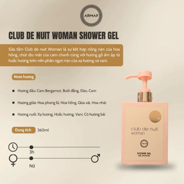 Sữa Tắm Armaf Club De Nuit Woman 360ml