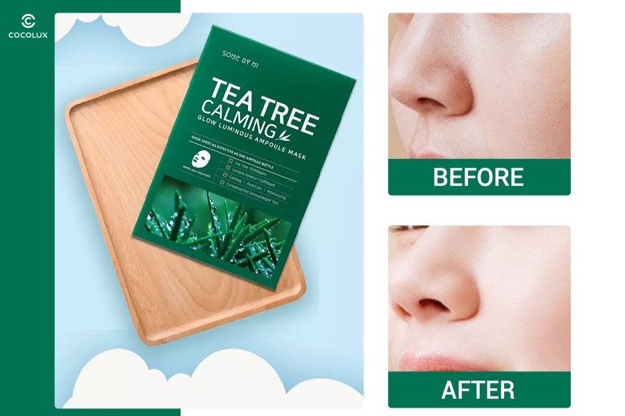 Trước và sau khi sử dụng Mặt Nạ Some By Mi - Tea Tree