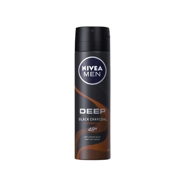 Xịt Khử Mùi Nivea Men Than Hoạt Tính Hương Espresso Deep Black Charcoal 150ml