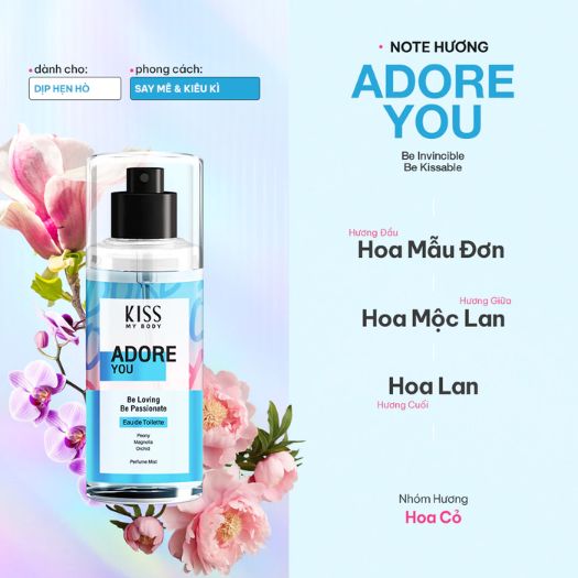 Xịt Thơm Toàn Thân Hương Nước Hoa Kiss My Body Perfume Mist 88ml - Adore You