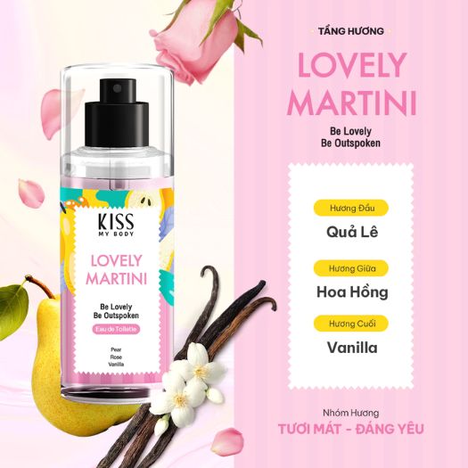 Xịt Thơm Toàn Thân Hương Nước Hoa Kiss My Body Perfume Mist 88ml - Lovely Martini