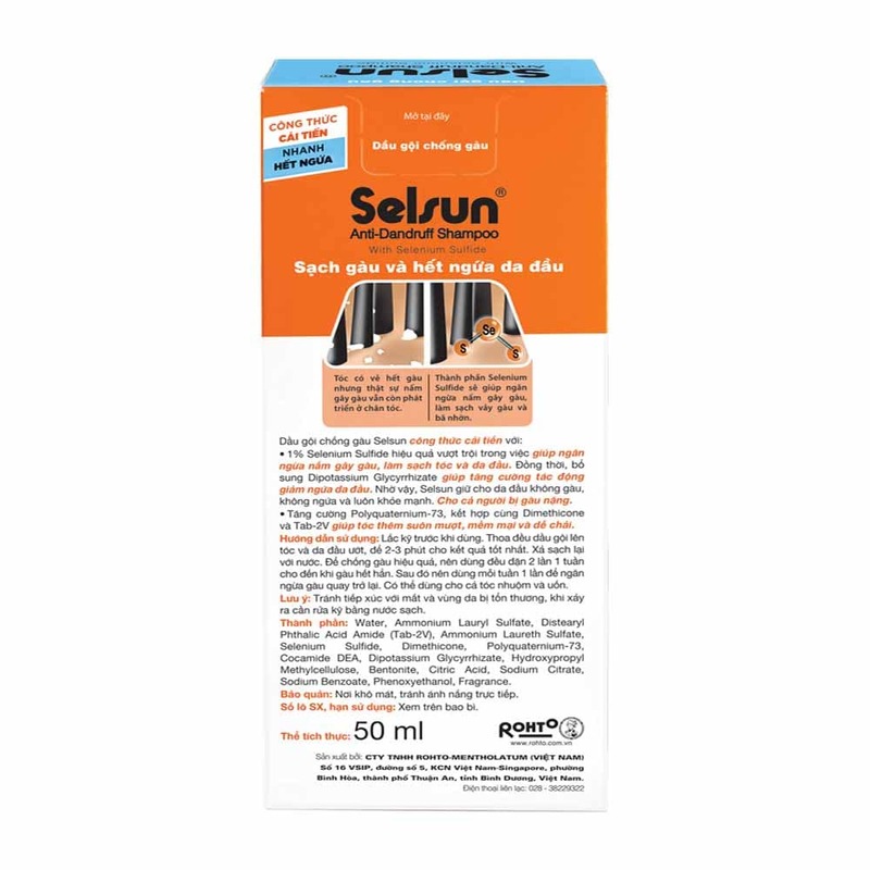 Dầu Gội Selsun Chứa 1% Selenium Sulfide Ngăn Ngừa Gàu & Ngứa 50ml