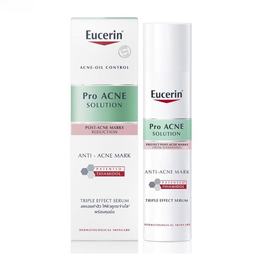 Combo Serum Eucerin Pro Acne Anti-Acne Mark Triple Effect 40ml Tặng Gel Rửa Mặt Da Mụn Eucerin Solution 3X Treatment 75ml
