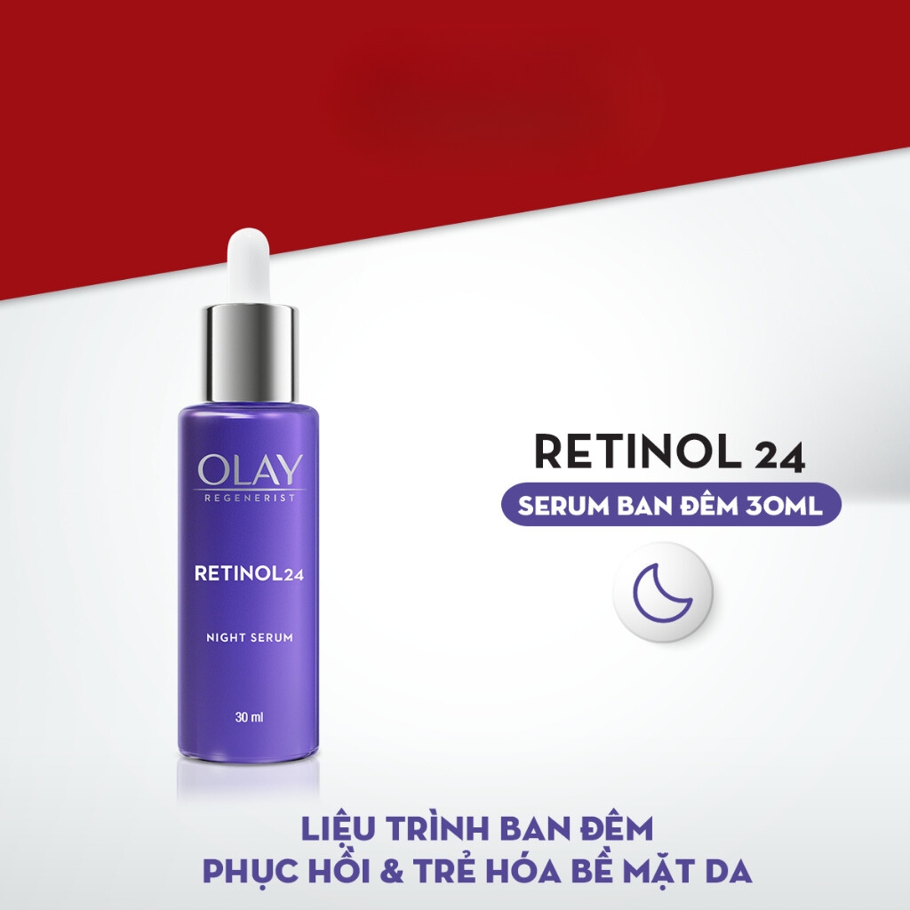 Serum Olay Retinol 24 Giúp Trẻ Hóa Da & Mờ Nếp Nhăn 30ml