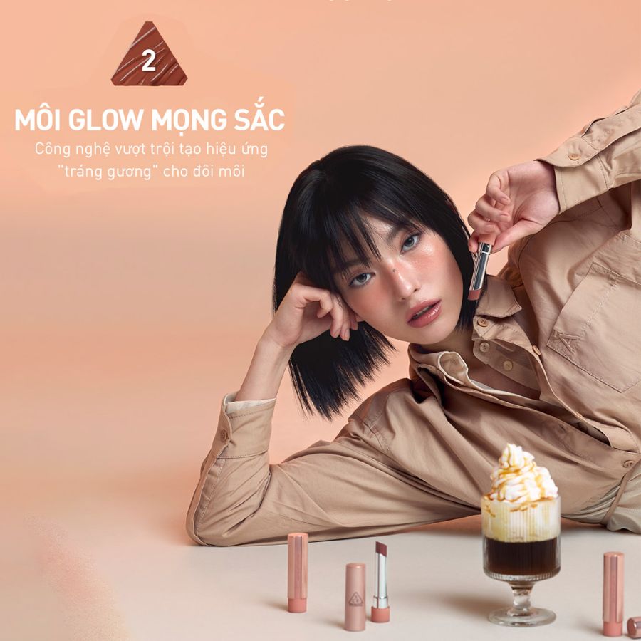 Son Dưỡng 3CE Glazy Lip Glow - 39 Bouncy Cherry