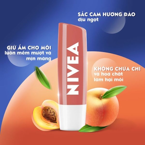 Son Dưỡng Nivea Dưỡng Ẩm Hương Đào 4.8g