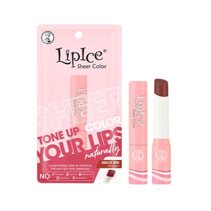 Son Dưỡng LipIce Sheer Color #Brick Red Đỏ Gạch 2.4g