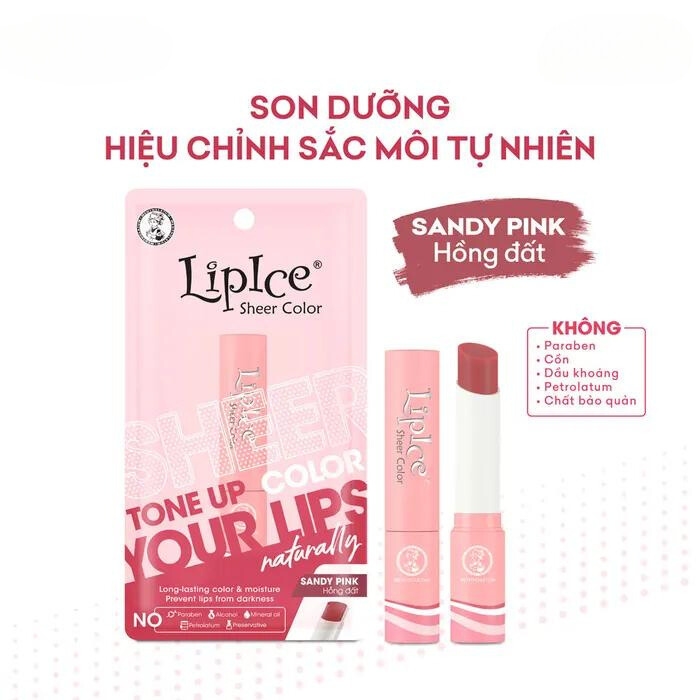 Son Dưỡng LipIce Sheer Color #Sandy Pink Hồng Đất 2.4g