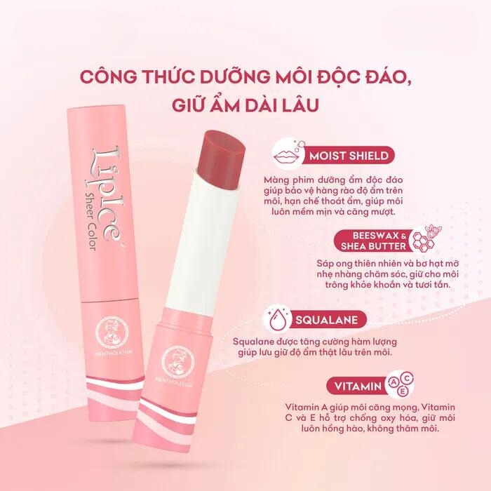 Son Dưỡng LipIce Sheer Color #Sandy Pink Hồng Đất 2.4g