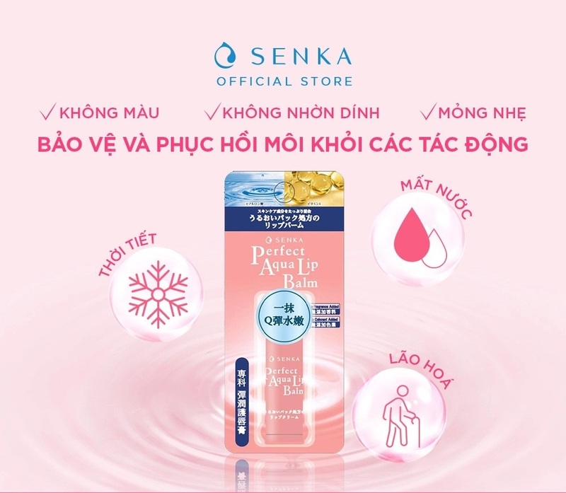 Đánh giá son dưỡng môi cấp ẩm Senka Perfect Aqua Lip Balm