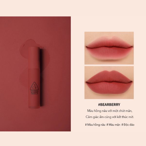 Son Kem 3CE Blurring Liquid Lip - Bearberry