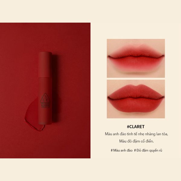  Son Kem 3CE Blurring Liquid Lip - Claret